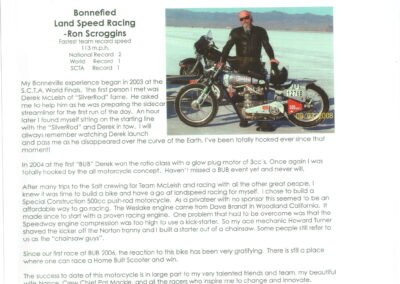 2010 Land Speed Bonneville P38 Race Bike 600cc Drop Tank Sidecar Land Speed Racer